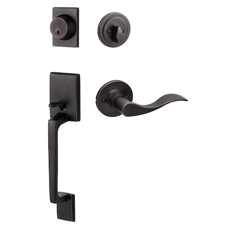 Sure-Loc Hardware Sure-Loc Hardware Coronado Handleset with Round Thumb Turn, Snowbird Handleset Trim, Vintage Bronze, Right Hand CN507-R-SB RH 11P